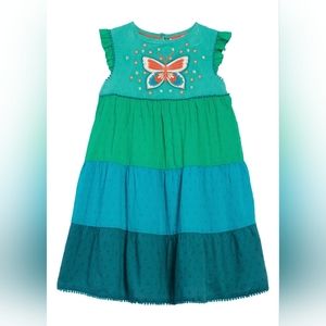Mini Boden Embellished Midi Dress 8-9 yrs Green Blue